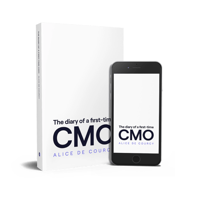 The diary of a first-time CMO - Book Cover and Online