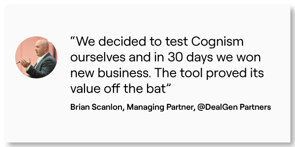 Brian Scanlon Testing Cognism Testimonial