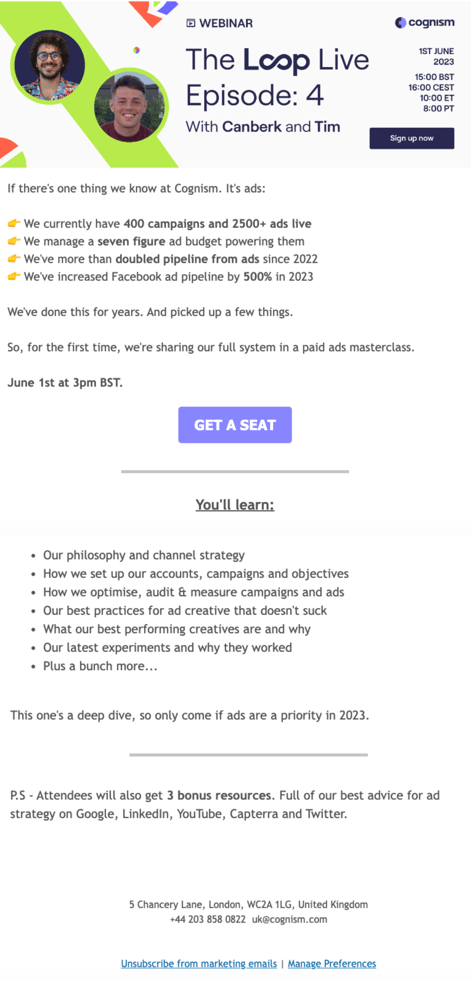 Paid ads masterclass, live 👉