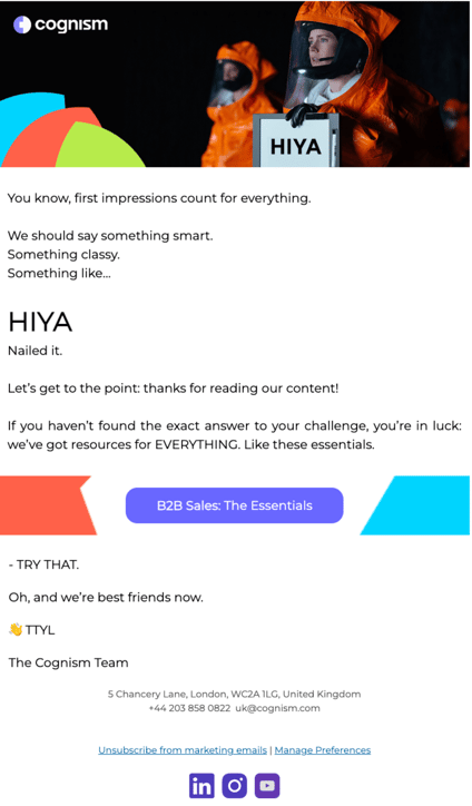 Hiya, from Cognism