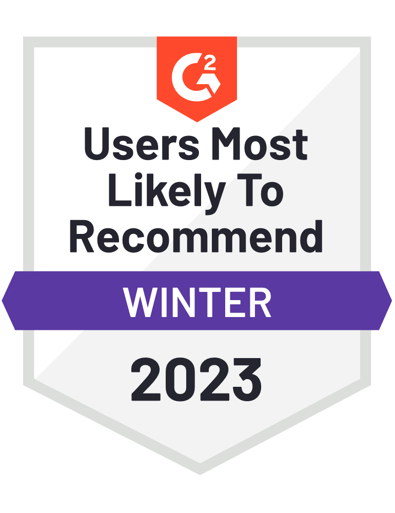 Users most likely to recommend G2 badge